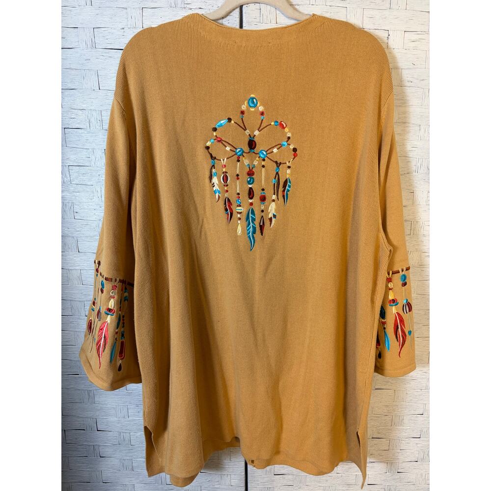 Bob Mackie women’s cardigan embroidered Native American Southwest plus size ￼ - Picture 2 of 10